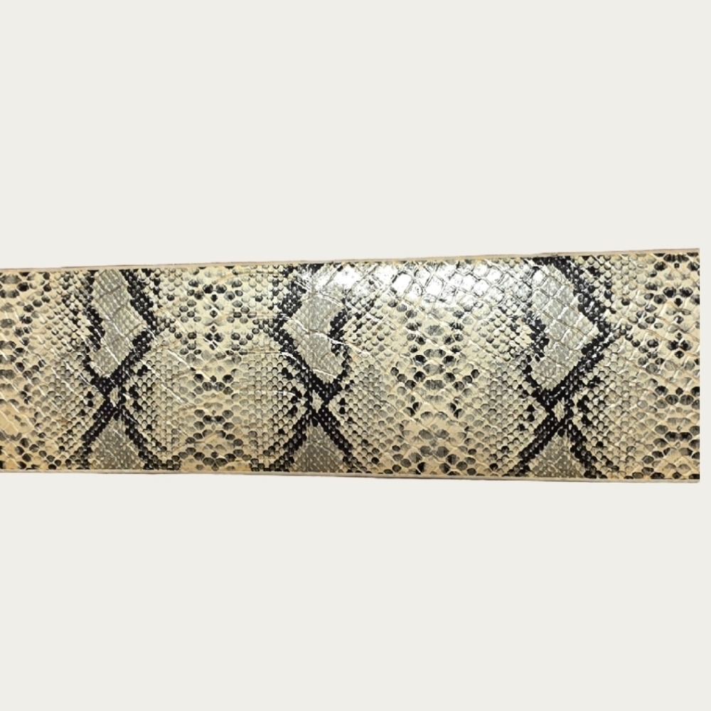 Vintage Vegan Maximalist Statement Piece Snakeskin Print Belt 27" - 31" - Picture 8 of 13